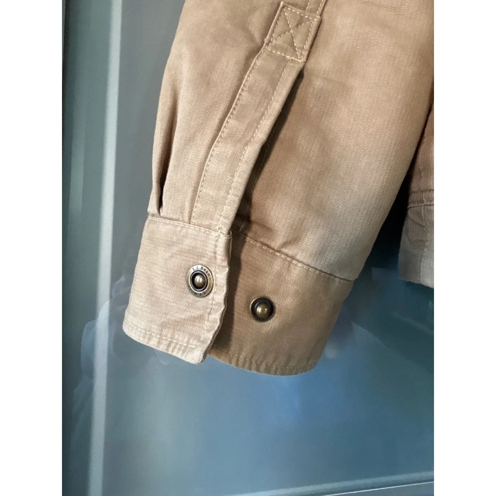 LL Bean Mens Pine Ridge Insulated Field Barn Jacket Chore Fleece Lined Tan Large